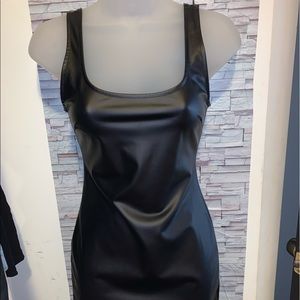 Black leather dress
